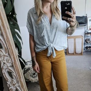 Tie front button down